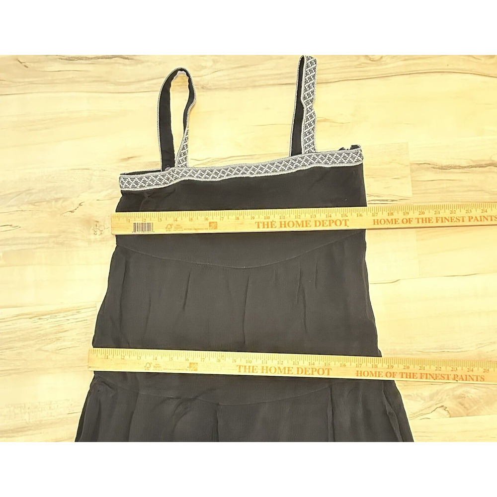 Fifteen Twenty Women XS Dress Tier Midi Adjustable Straps Black Pocket Lagenlook - Picture 8 of 10